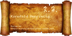 Kornfeld Henrietta névjegykártya